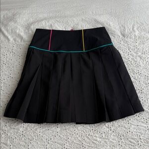 Zara Black Pleated Skirt with Color Accents
